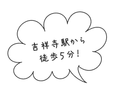 吉祥寺駅から徒歩５分！